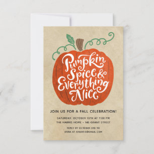 Invitation à la fête automnale de Pumpkin Spice