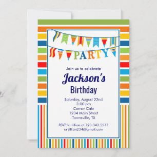Invitation à la fête avec drapeaux