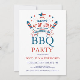 Invitation à la fête BBQ du 14 juillet avec feu d'