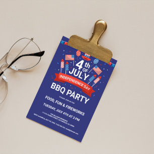 Invitation à la fête BBQ du 14 juillet avec feux d