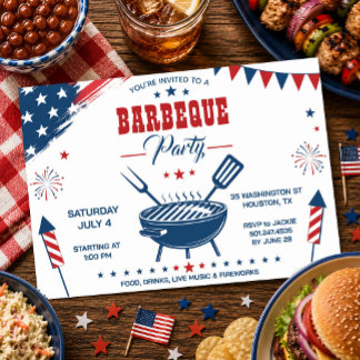 Invitation à la fête BBQ du 4 juillet