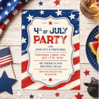 Invitation à la fête BBQ du 4 juillet