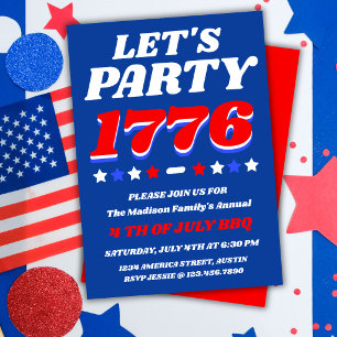 Invitation à la fête comme en 1776 USA 250