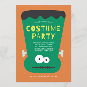 Invitation à la fête costumée de Frankenstein Hall