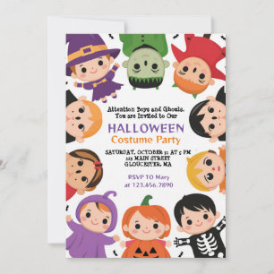 Invitation à la fête costumée de l'Halloween pour 