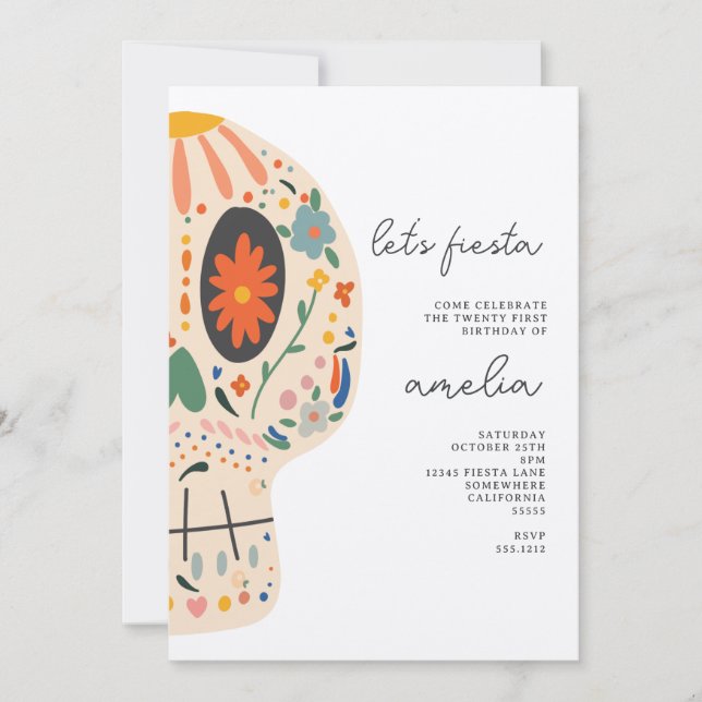 INVITATION À LA FÊTE CRÂNE DE SUCRE (Devant)