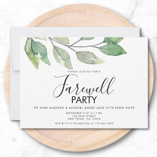 Invitation à la fête d'adieu pour un déménagement