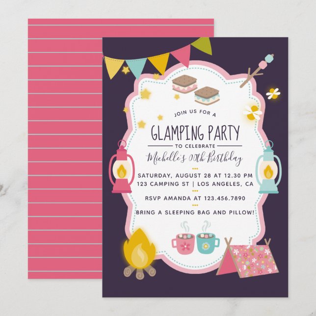 Invitation à la fête d'anniversaire (Devant / Derrière)