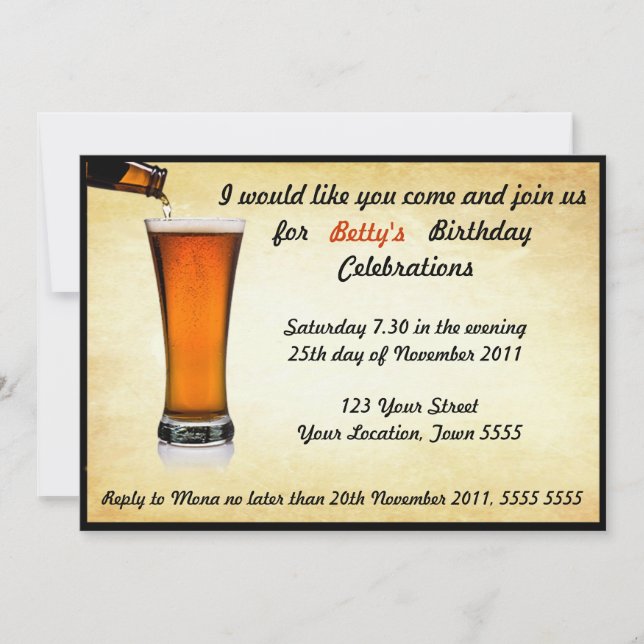  Invitation à la fête d'anniversaire (Devant)