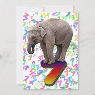 Invitation à la fête d'anniversaire 7, avec des él