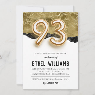 Invitation à la fête d'anniversaire 93 ans