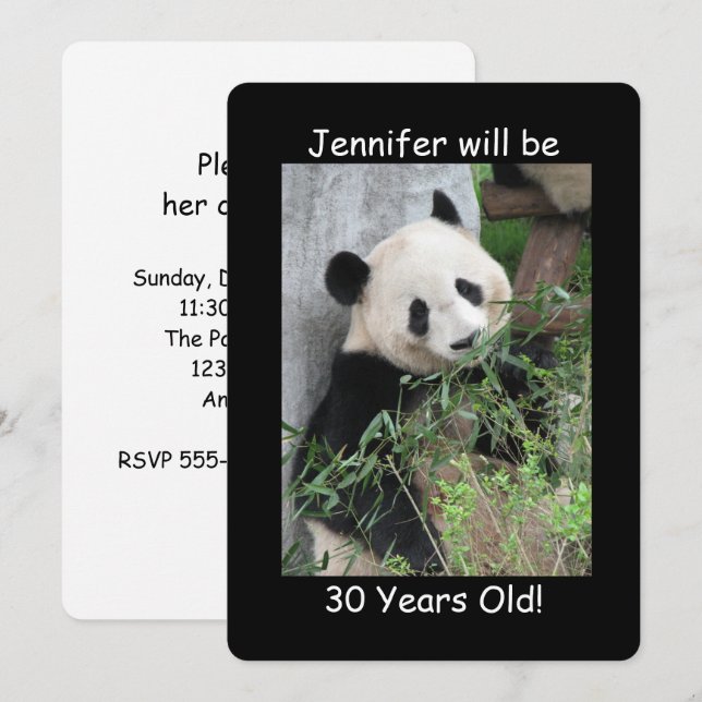 Invitation à la fête d'anniversaire, à deux côtés, (Devant / Derrière)