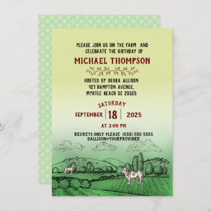 Invitation À la fête d'anniversaire agricole