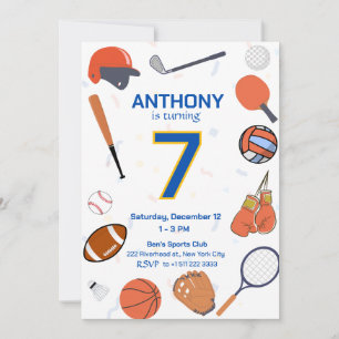 Invitation à la fête d'anniversaire All-Star Sport