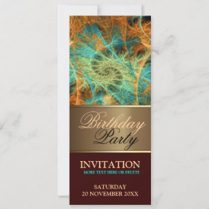 Invitation à la fête d'anniversaire Aqua Orange Sw