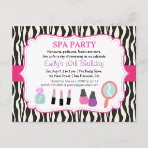 Invitation à la fête d'anniversaire au Spa Imprimé