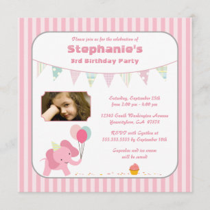 Invitation à la fête d'anniversaire avec des rayur