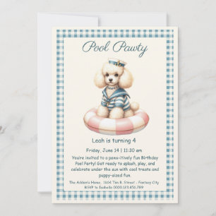 Invitation à la fête d'anniversaire avec piscine S