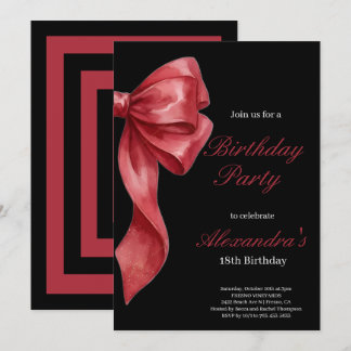 Invitation à la fête d'anniversaire avec un nœud c