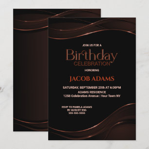 Invitation à la fête d'anniversaire Brown noire mo