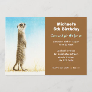 Invitation à la fête d'anniversaire Cute Meerkat