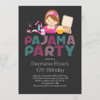 Invitation à la fête d'anniversaire Cute Tween Paj