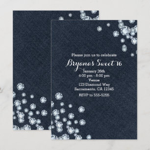 Invitation à la fête d'anniversaire Dark Denim & D