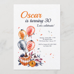 Invitation à la fête d'anniversaire d'automne