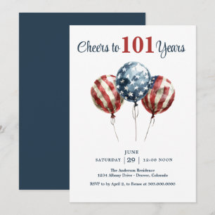 Invitation À la fête d'anniversaire de 101 ans 