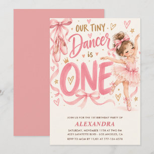 Invitation à la fête d'anniversaire de 1 an de bal