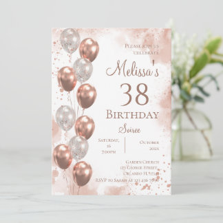 Invitation à la fête d'anniversaire de 38 ans