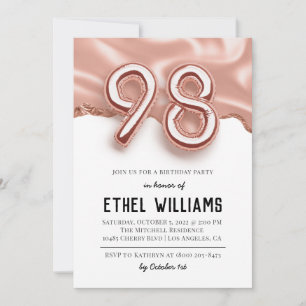 Invitation à la fête d'anniversaire de 98 ans