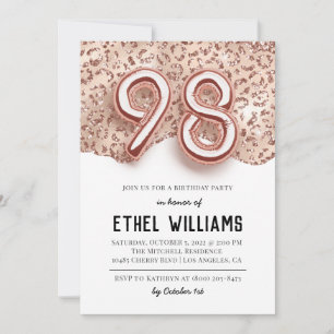 Invitation à la fête d'anniversaire de 98 ans