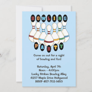 Invitation à la fête d'anniversaire de Bowling