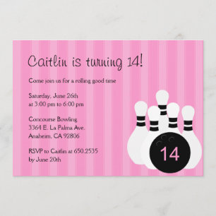 Invitation à la fête d'anniversaire de Bowling - r