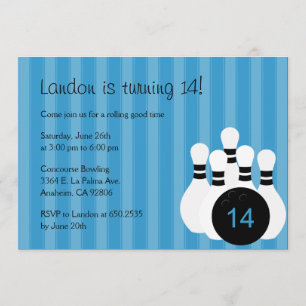 Invitation à la fête d'anniversaire de Bowling - r