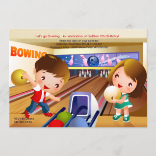 Invitation à la fête d'anniversaire de Bowling Tot