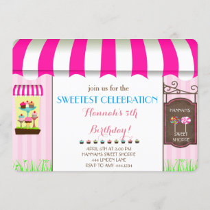 Invitation à la fête d'anniversaire de Candy Land