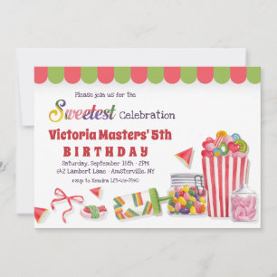 Invitation à la fête d'anniversaire de Candy Lane