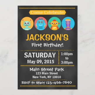 Invitation à la fête d'anniversaire de Chalkboard
