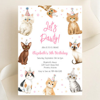 Invitation à la fête d'anniversaire de chaton Let'