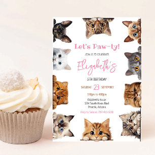 Invitation à la fête d'anniversaire de chaton, Let