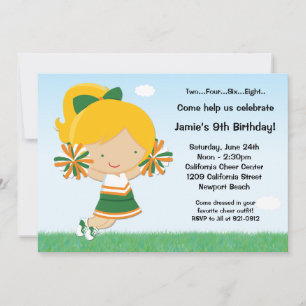 Invitation à la fête d'anniversaire de Cheerleadin