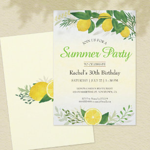 Invitation à la fête d'anniversaire de citron
