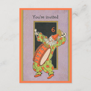 Invitation à la fête d'anniversaire de clown Vinta