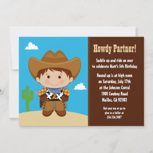 Invitation à la fête d'anniversaire de Cowboy