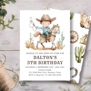 Invitation à la fête d'anniversaire de Cowboy