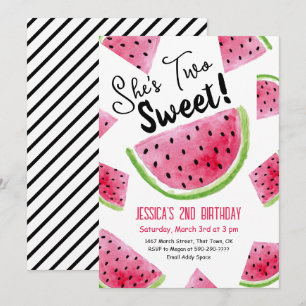 Invitation à la fête d'anniversaire de deux melons