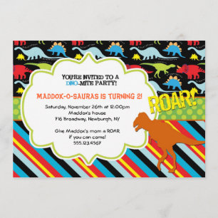 Invitation à la fête d'anniversaire de Dinosaur