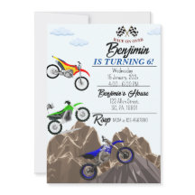 Invitation à la fête d'anniversaire de Dirt Bike/